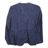 ARIANNA Womens Blue Button Jacket XXS Polyester Blend Paisley Elegant