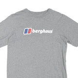 BERGHAUS Mens Grey Cotton Blend T-Shirt S Short Sleeve Crew Neck Logo Print