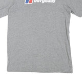 BERGHAUS Mens Grey Cotton Blend T-Shirt S Short Sleeve Crew Neck Logo Print