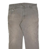 DICKIES Mens Cotton Blend Grey Regular Straight Trousers W40 L32 Workwear Zip