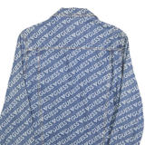GUESS Mens Blue Denim Button Jacket S Cotton Printed Logo Patterned