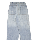 Mens Regular Fit Blue Denim Jeans Cotton Blend Zip Closure W30 L34 Workwear