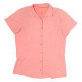 HARD WEAR Womens Pink Plain Shirt M Casual Lightweight Polyester Button Down