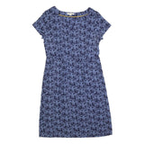 WHITE STUFF Womens Blue Floral Cotton Blend Day Dress Short Sleeve UK 12