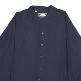 AMB Mens Navy Plain Shirt XL Button Closure Soft Viscose Blend