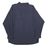 AMB Mens Navy Plain Shirt XL Button Closure Soft Viscose Blend
