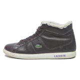 LACOSTE Womens High Top Trainers Boots Brown Leather UK 6.5 Faux Fur Winter