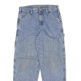 CARHARTT Mens Relaxed Blue Jeans Denim Light W33 L32 Workwear Zip Closure