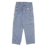 CARHARTT Mens Relaxed Blue Jeans Denim Light W33 L32 Workwear Zip Closure