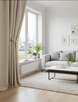 Anydrape Curtain Beige 400cmx250cm Thick Chenille Luxury Blackout Curtains
