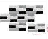 ANYDECO Wallpaper Black Light Gray 12 Pcs Waterproof Self Adhesive Removable DIY Modern Marble Tile Wall Sticker Home Decor
