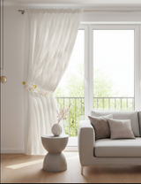Anydrape Curtain White 500cmx250cm Sheer Transparent Line Window Home Curtain