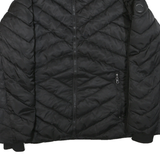 NAUTICA Womens Black Outdoor Jacket 2XL Polyester Blend Woven Chevron Pattern