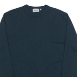 CARHARTT Mens Blue Plain Pullover Crew Neck Basic Knit M Jumper Wool Blend