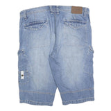 JOHN BANER Mens Shorts Blue Denim Cargo 2XL W40 Cotton Blend Casual