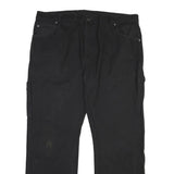 DICKIES Mens Cotton Blend Black Regular Straight Trousers W38 L30 Workwear