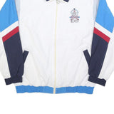 SHOOTER Mens White Navy & Blue Zip Jacket XL Polyester Colourblock Sportswear