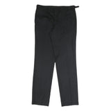 DKNY Mens Cotton Blend Black Regular Fit Straight Leg Trousers W32 L32 Formal