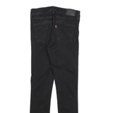 LEVI'S Womens Slim Black Denim Slim Fit Jeans W28 L30 Cotton Blend Zip