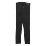 LEVI'S Womens Slim Black Denim Slim Fit Jeans W28 L30 Cotton Blend Zip