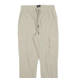 H&M Womens Slim Beige Polyester Blend Cargo Jogger Trousers W26 L28 Drawstring