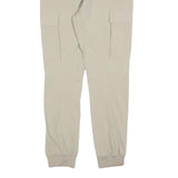 H&M Womens Slim Beige Polyester Blend Cargo Jogger Trousers W26 L28 Drawstring