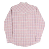 WRANGLER Mens Pink & White Check Shirt L Western Cotton Blend Classic