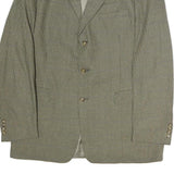 BURBERRY Mens Beige Brown Check Tailored Jacket L Cotton Button Classic Style