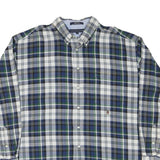 TOMMY HILFIGER Mens Blue & Green Check Shirt 2XL Classic Button-Down Long Sleeve