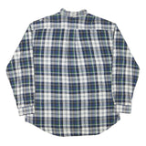 TOMMY HILFIGER Mens Blue & Green Check Shirt 2XL Classic Button-Down Long Sleeve