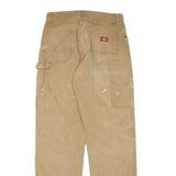 DICKIES Mens Cotton Blend Beige Regular Fit Straight Leg Trousers W30 L33