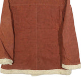 WIMAN Mens Brown & Cream Shearling Style Jacket M Polyester Blend Button Closure