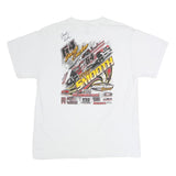 JERZEES Mens White Jacob Eucker Signed Graphic Racing T-Shirt L Short Sleeve