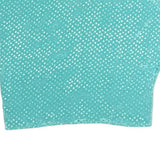 Womens Blue Printed Shirt Short Sleeve Collared Pocket M Lightweight Polyester