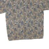 PAU HANA HAWAII Mens Blue & Beige Pattern Shirt M Tropical Cotton Blend Summer
