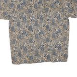 PAU HANA HAWAII Mens Blue & Beige Pattern Shirt M Tropical Cotton Blend Summer