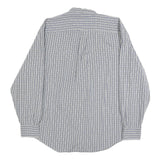 NAUTICA Mens Blue & White Check Shirt M Button-Down Collar Long Sleeve Cotton