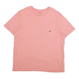 NAUTICA Mens Pink XL T-Shirt Short Sleeve Crew Neck Cotton Classic Pocket