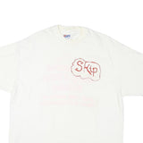 HANES Mens White Skip Graphic T-Shirt XL Short Sleeve Crew Neck Wedding