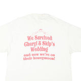 HANES Mens White Skip Graphic T-Shirt XL Short Sleeve Crew Neck Wedding