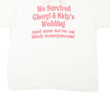 HANES Mens White Skip Graphic T-Shirt XL Short Sleeve Crew Neck Wedding