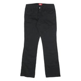 DICKIES Womens Cotton Blend Black Slim Straight Trousers W30 L30 Workwear