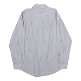 TOMMY HILFIGER Mens Blue & White Striped Shirt M Classic Cotton Button Down