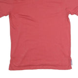 TOMMY HILFIGER Mens Red Short Sleeve Plain Polo Shirt L Cotton Casual