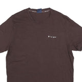 CHAMPION Mens Brown Graphic T-Shirt 2XL Short Sleeve Crew Neck Cotton Blend