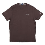 CHAMPION Mens Brown Graphic T-Shirt 2XL Short Sleeve Crew Neck Cotton Blend
