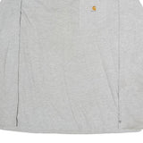 CARHARTT Mens Grey Long Sleeve Crew Neck XL Logo Cotton T-Shirt Workwear