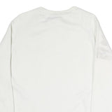 ADIDAS Womens White Cotton Crew Neck Sweatshirt UK 10 Large Logo Print