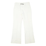 Womens White Regular Fit Polyester Blend Trousers W28 L29 Zip Closure Elegant