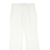 Womens White Regular Fit Polyester Blend Trousers W28 L29 Zip Closure Elegant